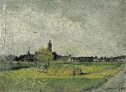 Theo van Doesburg Landschap met hooikar, kerktorens en molen. Spain oil painting artist